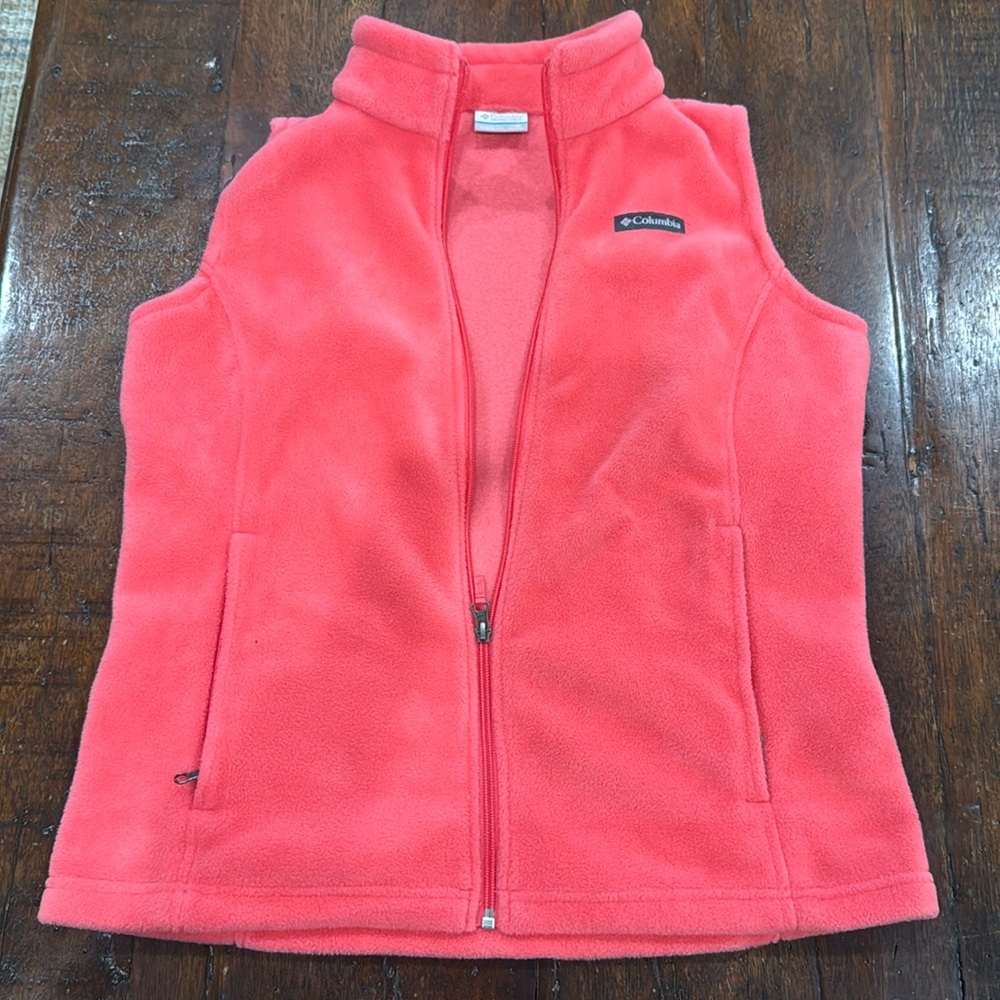 Youth girls Colombia fleece vest coral/ pink X-Large